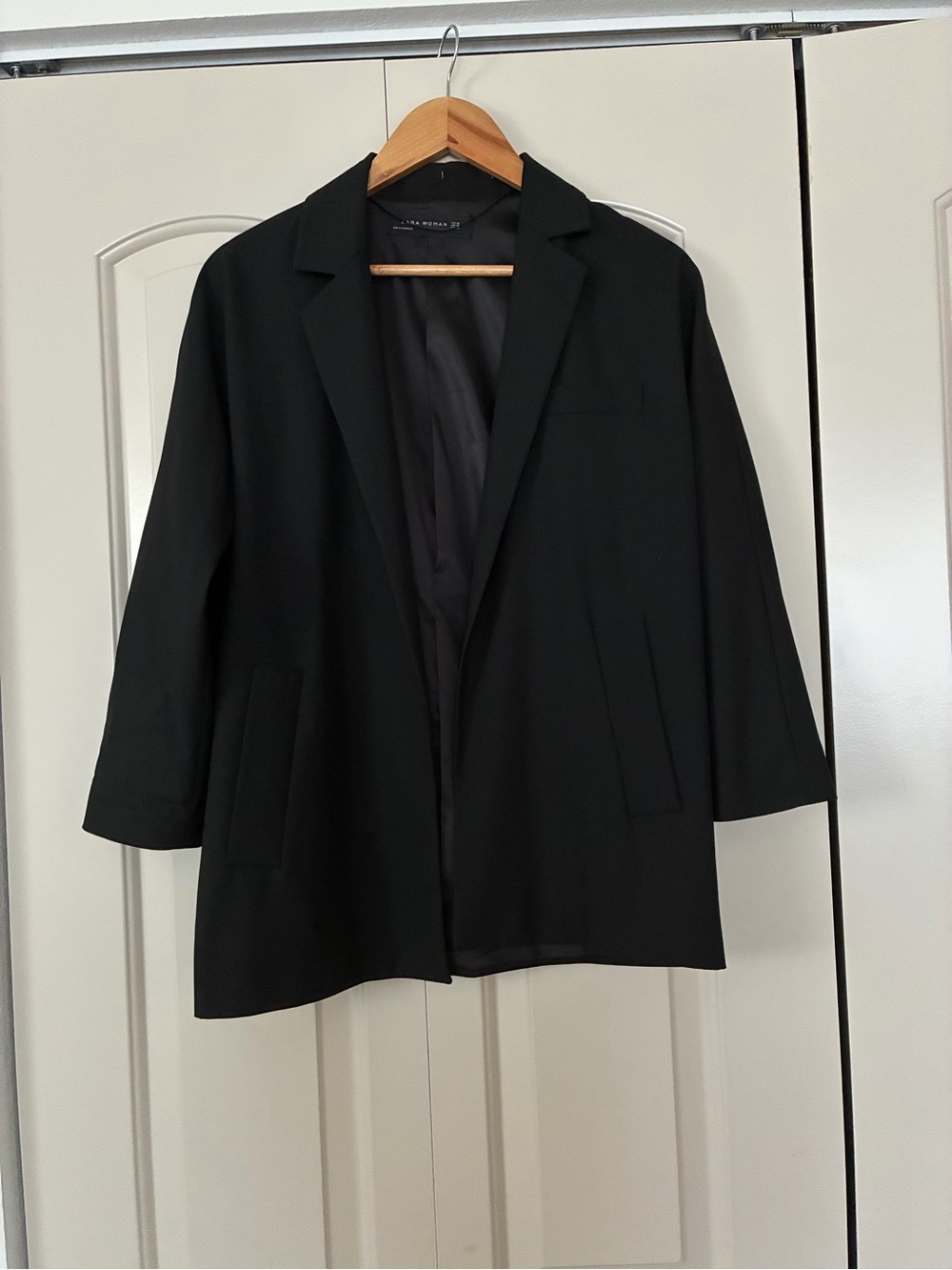 Zara Black Tailored Open Blazer